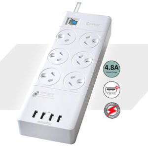 6 Ways Powerboard With 4.8A USB X 4 Outlets